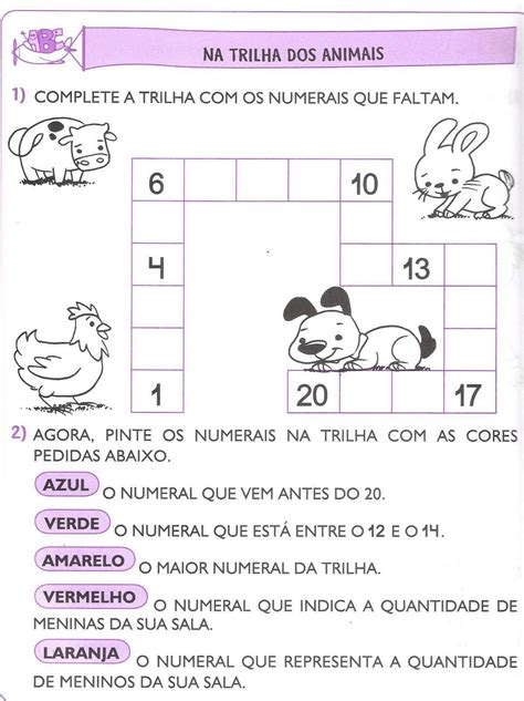 Atividade De Matemática 1 Ano Numeros E Quantidades Até 20