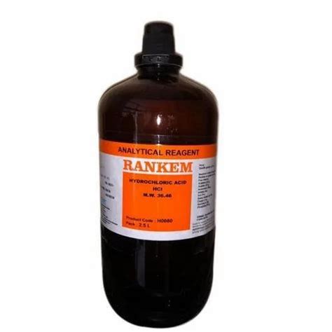 Hydrochloric Acid Grade Standard Laboratory Reagent Packing Size 2