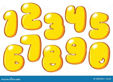 Cartoon Yellow Numbers Stock Photos - Image: 24809453