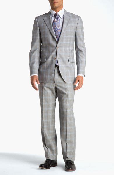 Robert Talbott Grey Glen Plaid Suit In Gray For Men Grey Plaid Lyst