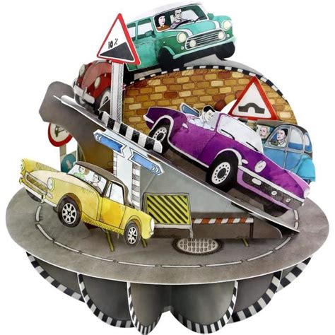 Santoro Pirouette Carte De V Ux Pop Up D Voiture R Tro Pour Lui