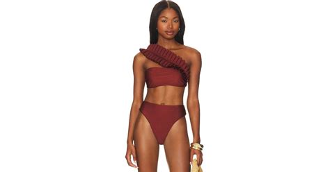 Andrea Iyamah Liva Bikini Top In Red Lyst