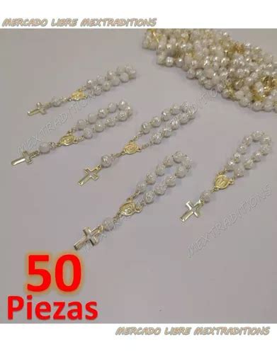 Paquete 50 Decenarios Color Blanco Recuerdo Bautizo Boda Xv Meses Sin