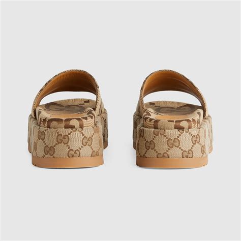 Womens Platform Slide Sandal Gg Canvas Gucci® Gucci® Uk