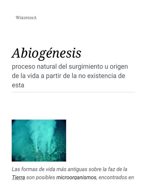 Abiogénesis Pdf Abiogénesis Vida