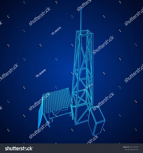 Antenna Telecommunications Signal Transmitter Radio Tower Stock Vector