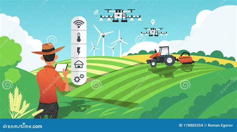 Smart Farming Orthogonal Flat Flowchart Cartoon Vector CartoonDealer