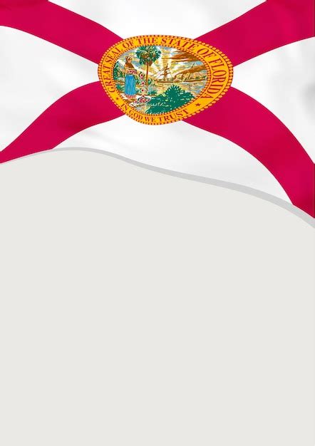 Premium Vector Leaflet Design With Flag Of Florida Us Vector Template