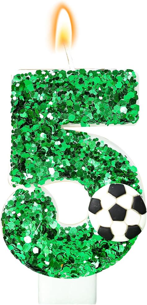 Amazon Birthday Number Candles Green Soccer Birthday Candles For