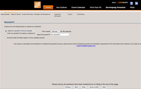 Home Depot Career Guide Home Depot Application Job Application Review