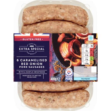 Asda Extra Special Caramelised Red Onion Pork Sausages G