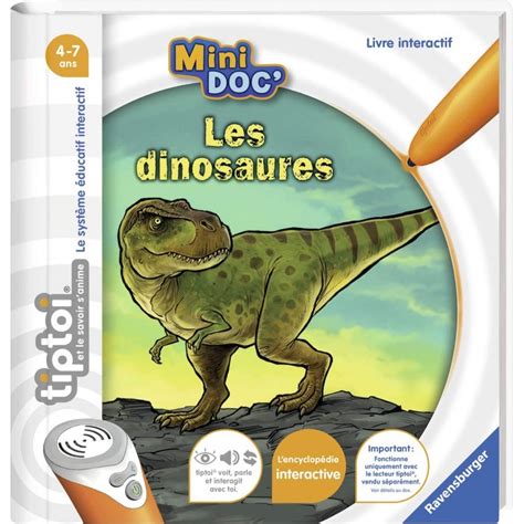 Ravensburger Livre Interactif Tiptoi Mini Doc Les Dinosaures