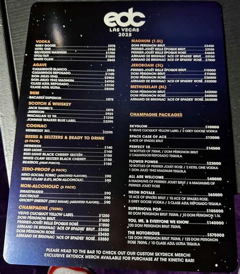 Dexerto Edc Released Liquor Menu Prices For The 2025 Facebook