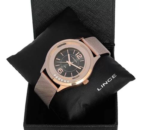 Reloj analógico Lince Rose para mujer con piedras color de fondo