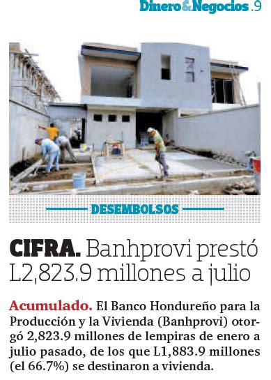 SEPROC PAG 9 BANHPROVI PRESTÓ L2 823 9 MILLONES A JULIO