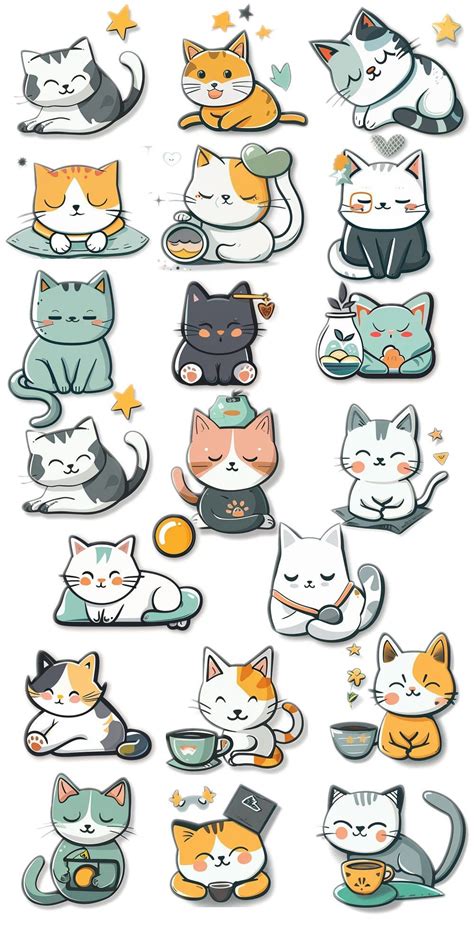 Cute Cat Stickers We Can Customize For You Based On Your Cats Etsy In