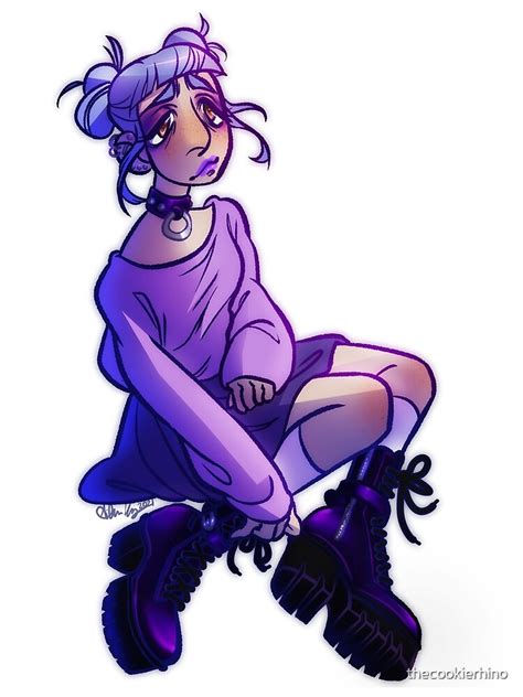 Tired Goth Girl Art Print For Sale By Thecookierhino Redbubble