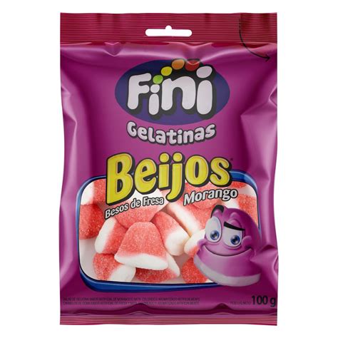 Bala Fini Beijos Gelatatina Morango E Nata G