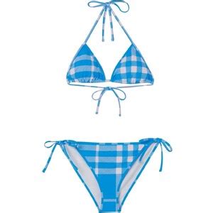 Burberry Set Bikini Con Motivo Vintage Check Blu Stileo It
