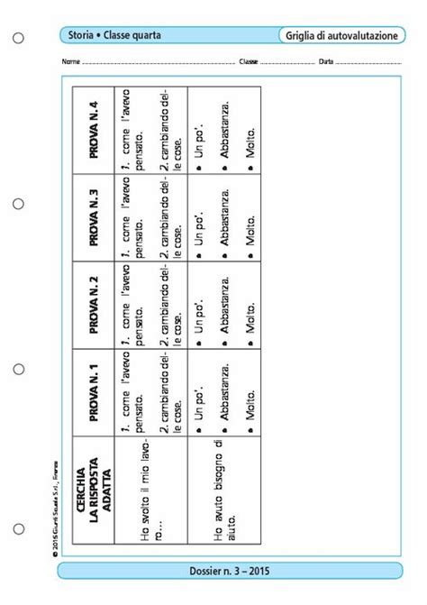 Griglia Di Autovalutazione Di Storia Classe Giunti Scuola