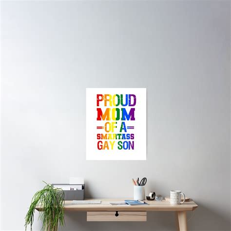 Póster Orgullosa mamá de Smartass Gay Son LGBT Rainbow Pride Día de la Madre LGBTQ Ally Gay