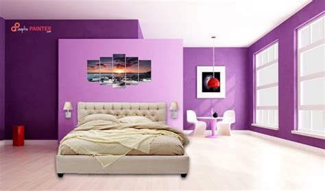 Purple Two Colour Combinations For Bedroom Walls