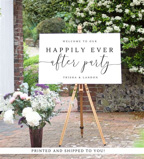 Happily Ever After Party Sign Reception Welcome Sign Custom Printed