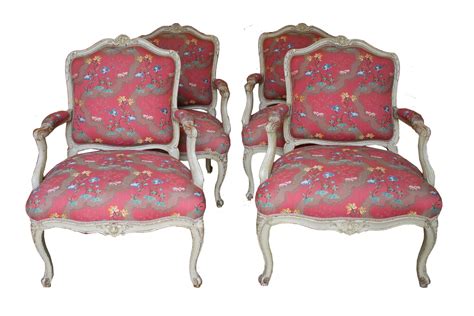 Suite de quatre fauteuils à la Reine d époque Louis XV estampillés I B