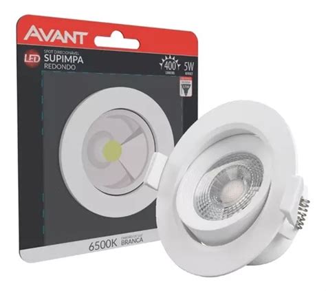 Spot Super Led Redondo 5w Embutir Direcional Avant