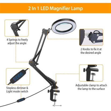 Led Magnifier Desk Lamp X Magnifying Glass With Light Swing Arm Desk