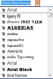 Word Font Ime Fonta Iz Linije Alata Font Name Toolbar