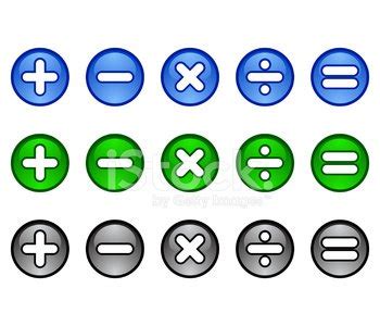 Calculator Maths Symbols Icon Buttons Plus Minus Multiply Divide Vector