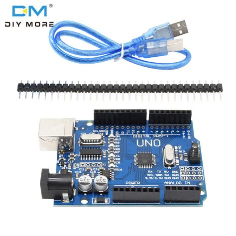 Diymore Arduino Uno R3 Ch340g Atmega328p Motherboard Square Port Usb