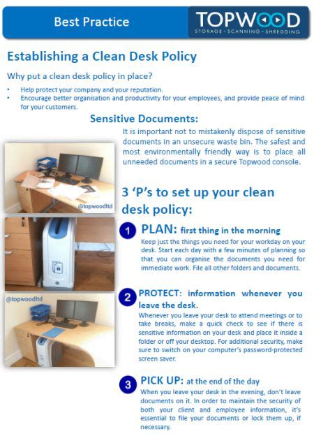 Clean Desk Policy Checklist Template Templates Useful For Data