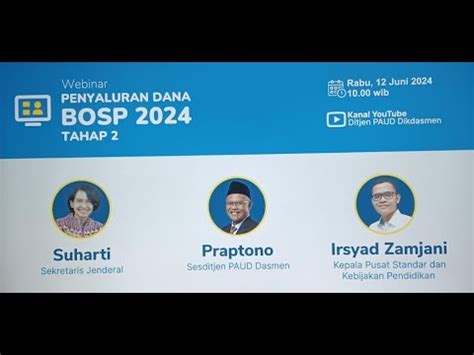 Live Webinar Persiapan Penyaluran Bosp Tahap Youtube