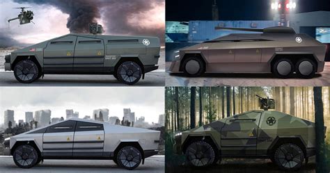 Tesla Cybertruck Rendered As Army Tank Apc Recon Vehicle Hot Sex Picture