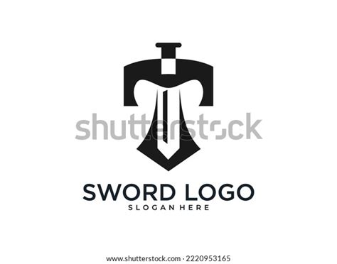 Black Sword Shield Logo Design Stock Vector (Royalty Free) 2220953165 ...