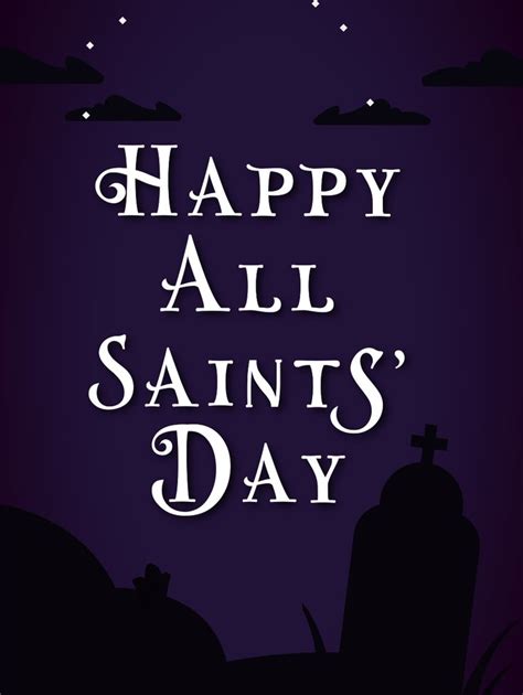 a happy all saints'day card with the words, happy all saints'day