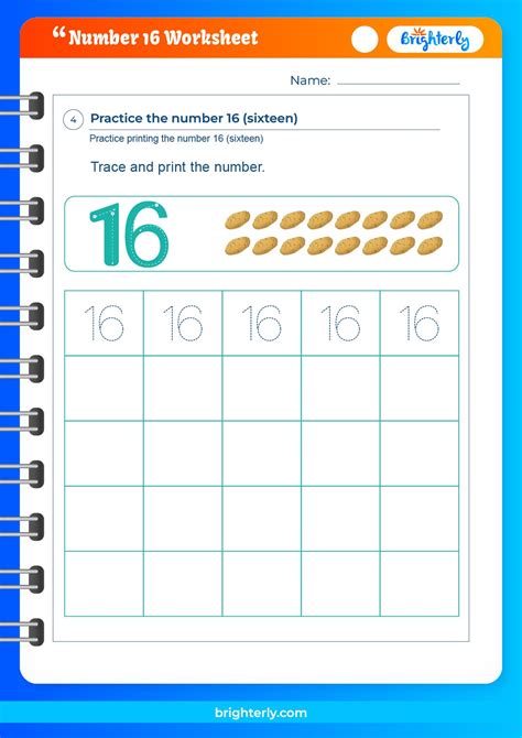 Free Printable Number 16 Sixteen Worksheets For Kids Pdfs