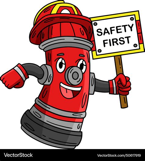 Fire hydrant cartoon colored clipart Royalty Free Vector