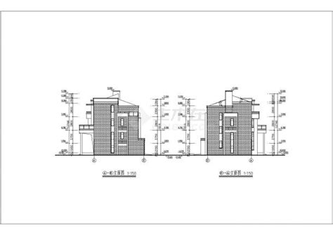 某3层框架结构联排别墅建筑施工图纸居住建筑土木在线