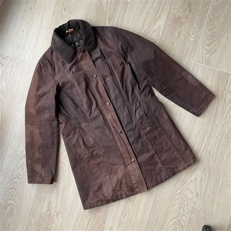 Barbour Belsay Women S Wax Jacket Coat Brown Cotton S Gem