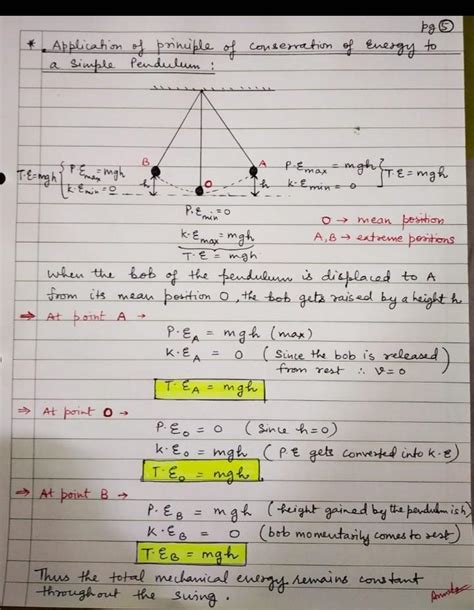 Explain The Conservation Of Energy For Motion Of A Simple Pendulum