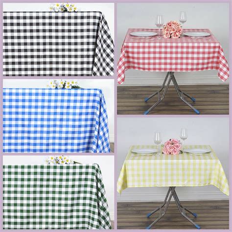 X Checkered Gingham Tablecloth Polyester Linens Wedding Party