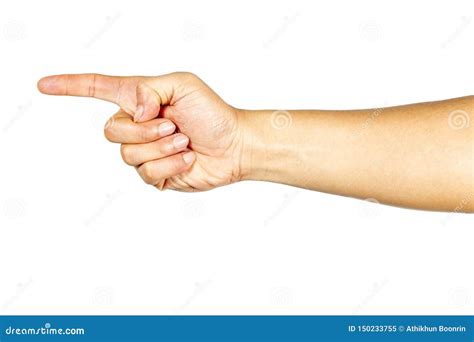 The Gesture Of The Hand Pointing Forward Stock Image Image Of