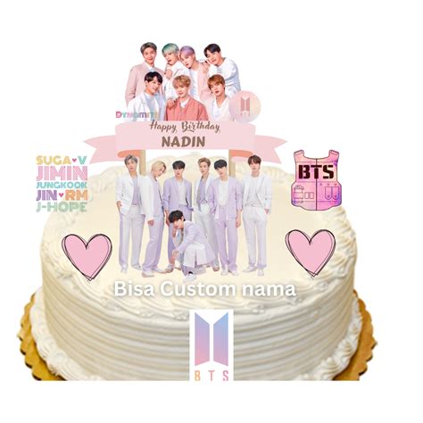 Jual Topper Cake BTS NCT Seventeen Hiasan Kue Topper Happy Birthday