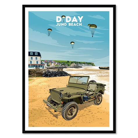 DDay Juno Beach Poster affiche image encadrée Cadr Aven