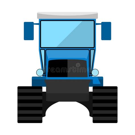 Vector Set Of Caterpillar Tractor And Wheeled Farm Tractors Stock