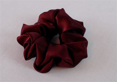 Pure Silk Hair Scrunchie Deep Wine Colored Charmeuse Small Etsy