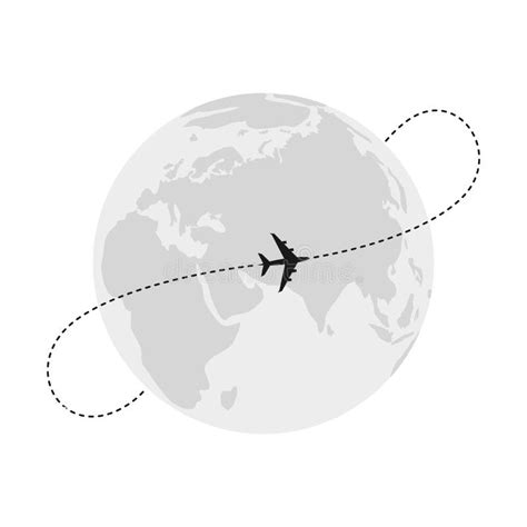 Airliner Flying Around Globe Stock Illustrations 173 Airliner Flying